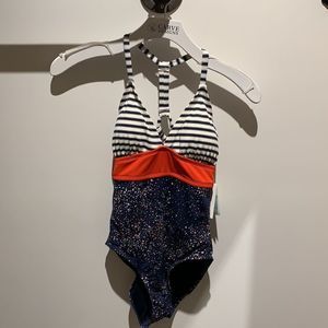 LAST ONE☝️NWT - XS | Carve Designs | Dahlia One Piece - Navy/ Cherry/ White